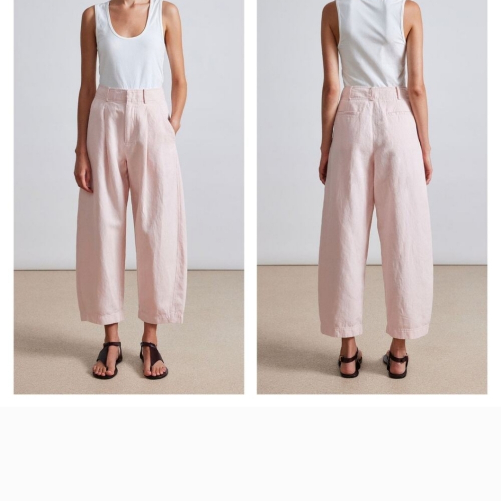 APIECE APART Petite Crop Trouser Pant Womens 6 Pink Barrel Balloon Baggie